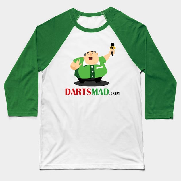 Darts Mad green logo Baseball T-Shirt by Darts Mad